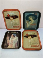 4 Coca-Cola Ladies Trays