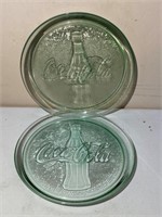 2 Glass Coca-Cola Plates
