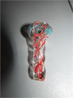 Clear Ribboned "Tobacco" Pipe,