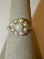 10k White Gold & Pearl Ring 2.79g Size 6