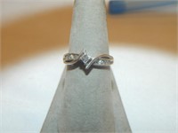 Sterling Silver & Diamonds Ring Wedding Band 2.21g