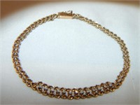 14k Gold & 13 Melee Diamond Bracelet 4.05g
