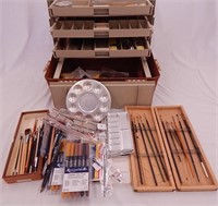 Plano Tackle Box Full of Paint Brushes & More