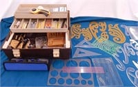 Tackle Box Of Leather Cutting Tools, Stencils etc