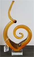 Murano? Art Glass Centerpiece Amber Color