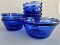 Cobalt Blue Glass Dishes Custard Cups