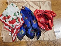 Vintage women's scarf lot Valentines, Holiday