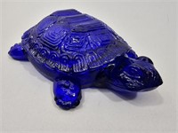 Vintage Cobalt Glass Turtle Dish