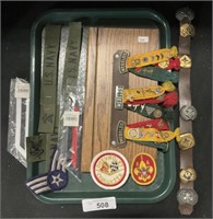 Boy Scout & Military Patches Neckerchief Slides.