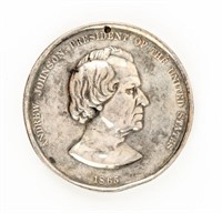Andrew Johnson Indian Peace Medal 1865