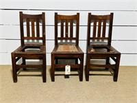 (3) Stickley Oak Chairs