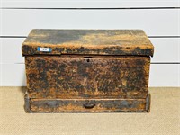 Early Painted Carpenters Trunk