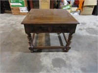 Century Wood End Table w/Drawer 27x27x21H