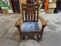Padded Seat Wooden Rocking Chair