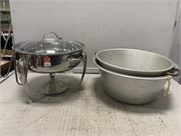 12" Chaffing Dish w/Additional Aluminum Pots