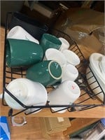 Nice coffee mugs and dish strainer set
