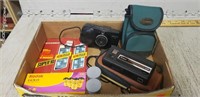 Tray Of Assorted Cameras & Related Items