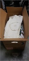 Box Lot Of Assorted Table Cloths, Material & More