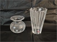 2 Orrefors Sweden Crystal Vases