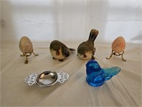Signed Art Glass, Alabaster Eggs & Collectibles