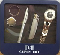 Calvin Hill watch, pen and lighter set