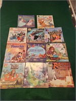 Vtg Disney read and record books