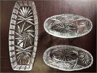Hersey Pinwheel & Fan, 2 sawtooth glass bowls