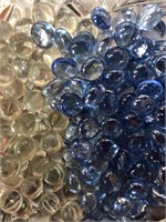 Blue Marbles, clear balls, colored green & blue M