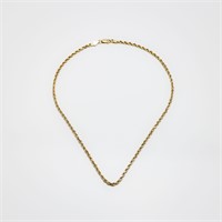 10kt Solid Yellow Gold 16.25 Inch 2.3mm Rope Chain