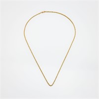 14kt 18 Inch Solid Yellow Gold 2mm Rope Chain
