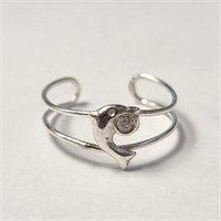 Silver Cz Toz Ring