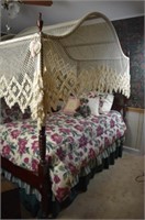Beautiful Twin Mahogany Bed w Canopy - Not Bedding
