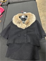 2 Piece Wool Suit W/ Fox Fur Collar.
