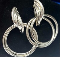 $200 Silver 20.09G Hoop Stud Earrings