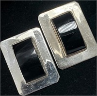 $180 Silver Black Onyx 16.75G  Earrings