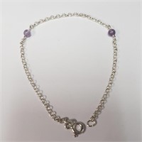 Silver Amethyst 7"  Bracelet