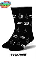 Crazy Socks - Mens Crew - Fuck You NEW