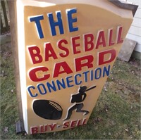 Double sided Baseball card sign, no lights