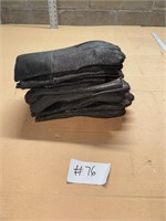 Six pairs of black rubber gloves