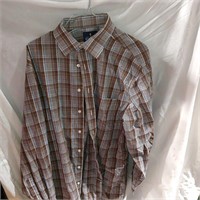 Stafford Men Plaid Print Shirt Long Sleeve