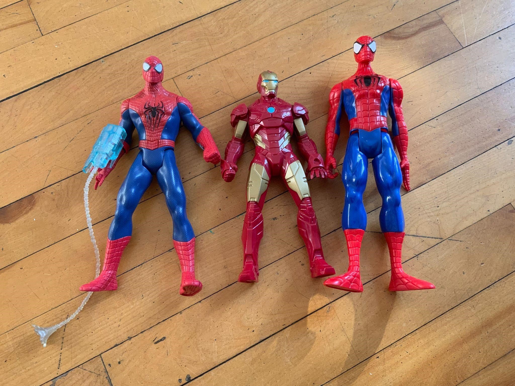 Spiderman, Iron Man Figures
