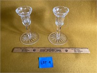 Waterford Stamped Glass Candle Holders