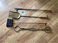 Brass fire place tools