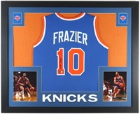 Autographed Walt Frazier Custom Framed Jersey