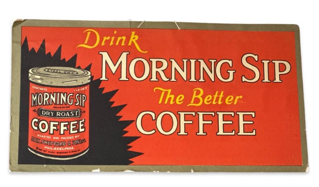 1920’s Morning Sip Coffee Advertising Sign