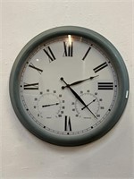 Metal Frame Round Clock & Barometer 23"