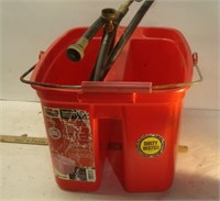 Red Pail with Hose and Foot  Pad