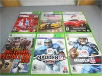 Lot of 6 XBOX 360 Games, Madden, Forza, Cabelas