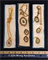Vintage Necklace/Earrings Sets x3