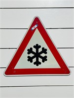 German " Watch For Falling Snow" Road Sign